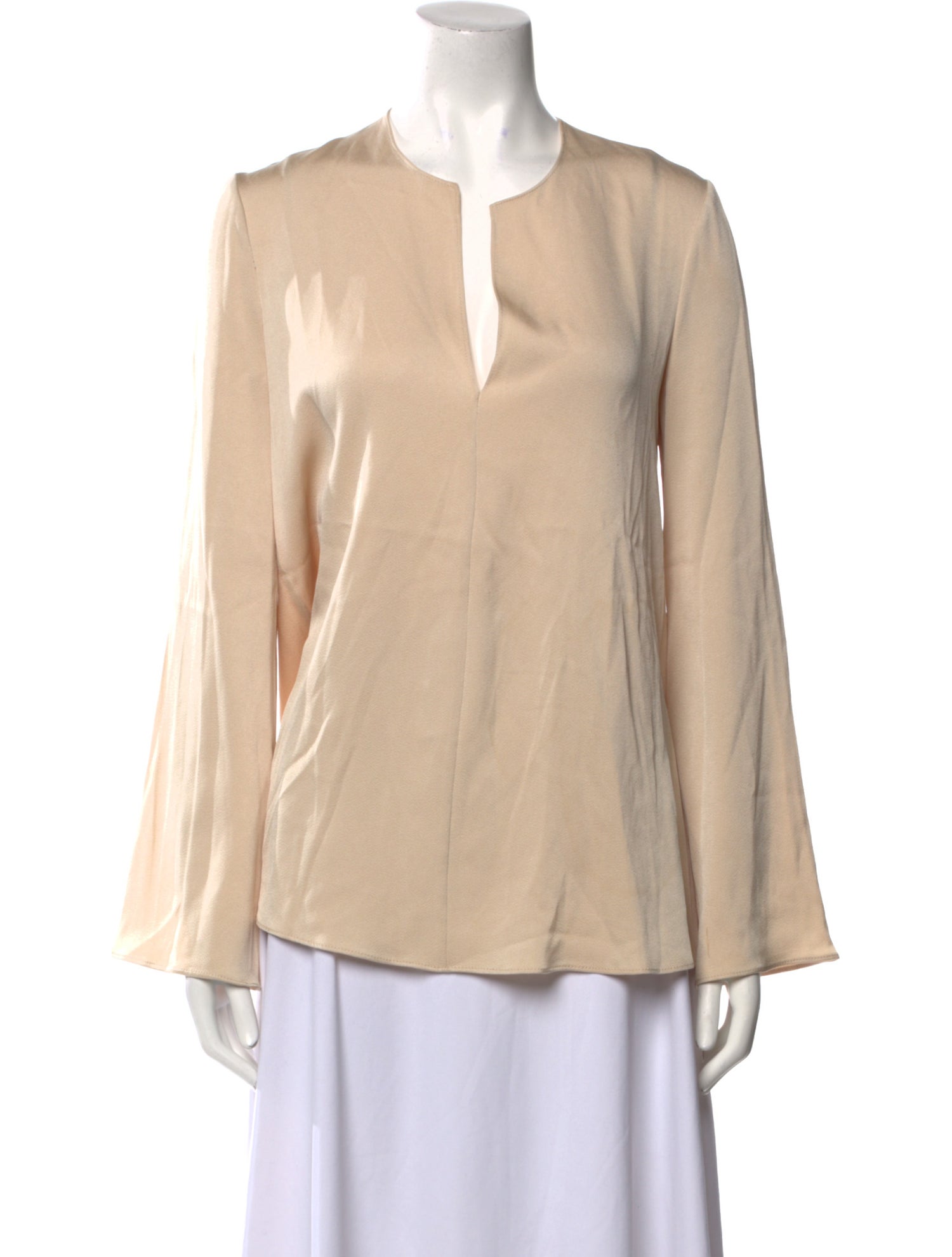 Halston V-Neck Long Sleeve Blouse