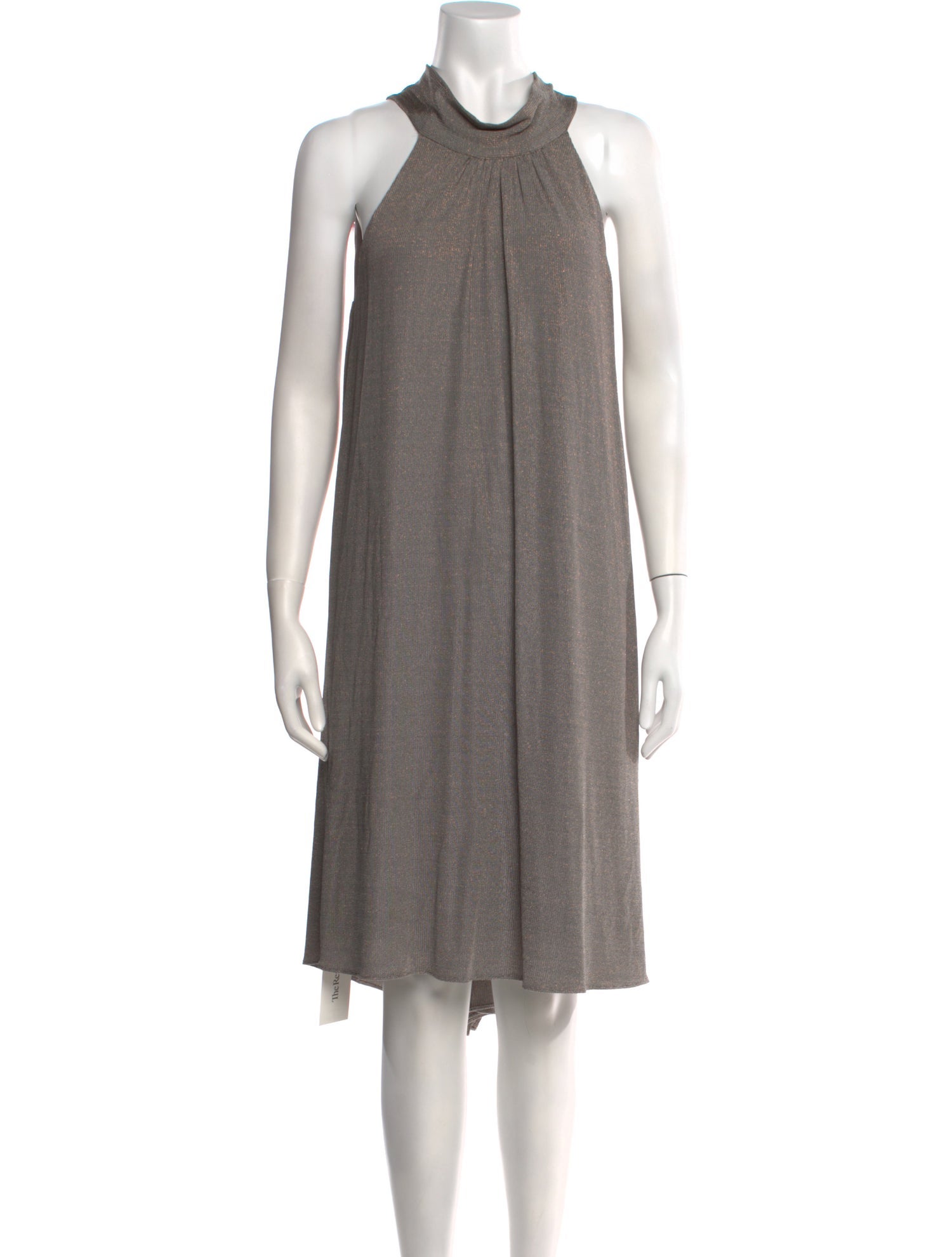 Halston Mock Neck Midi Length Dress