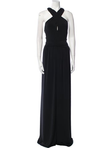 Halston Dresses Halterneck Long Dress L
