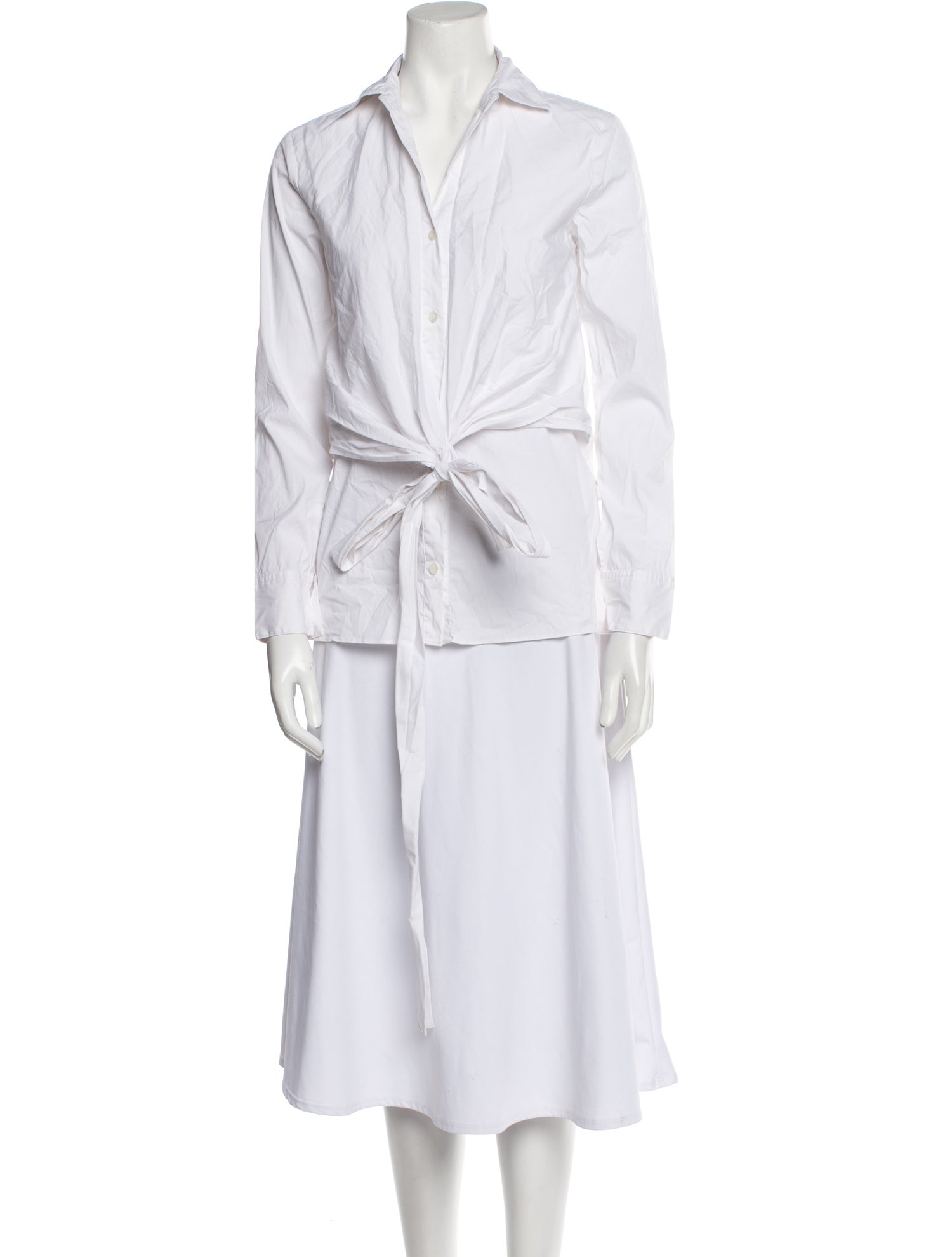 Halston Long Sleeve Button-Up Top