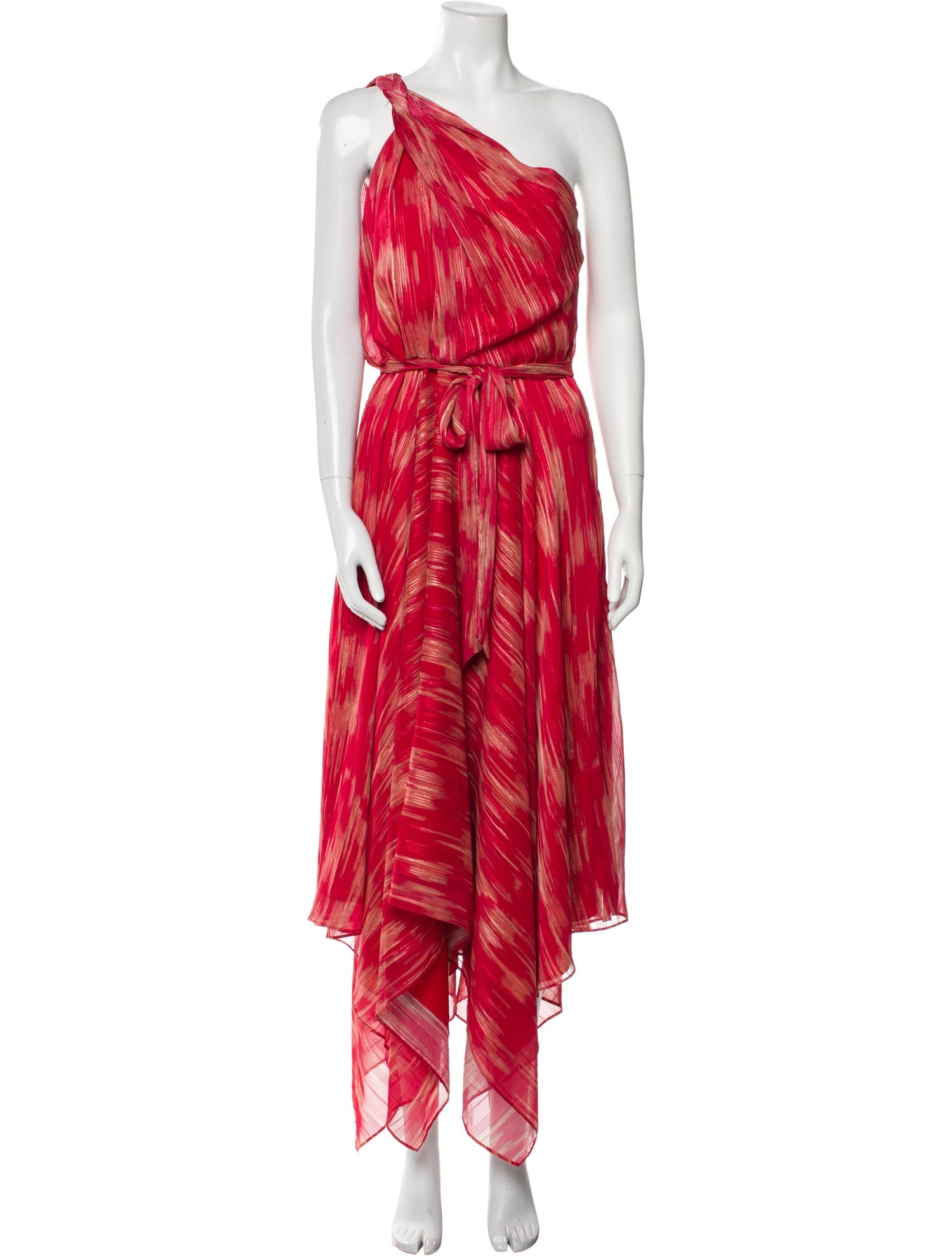 Halston Striped Long Dress