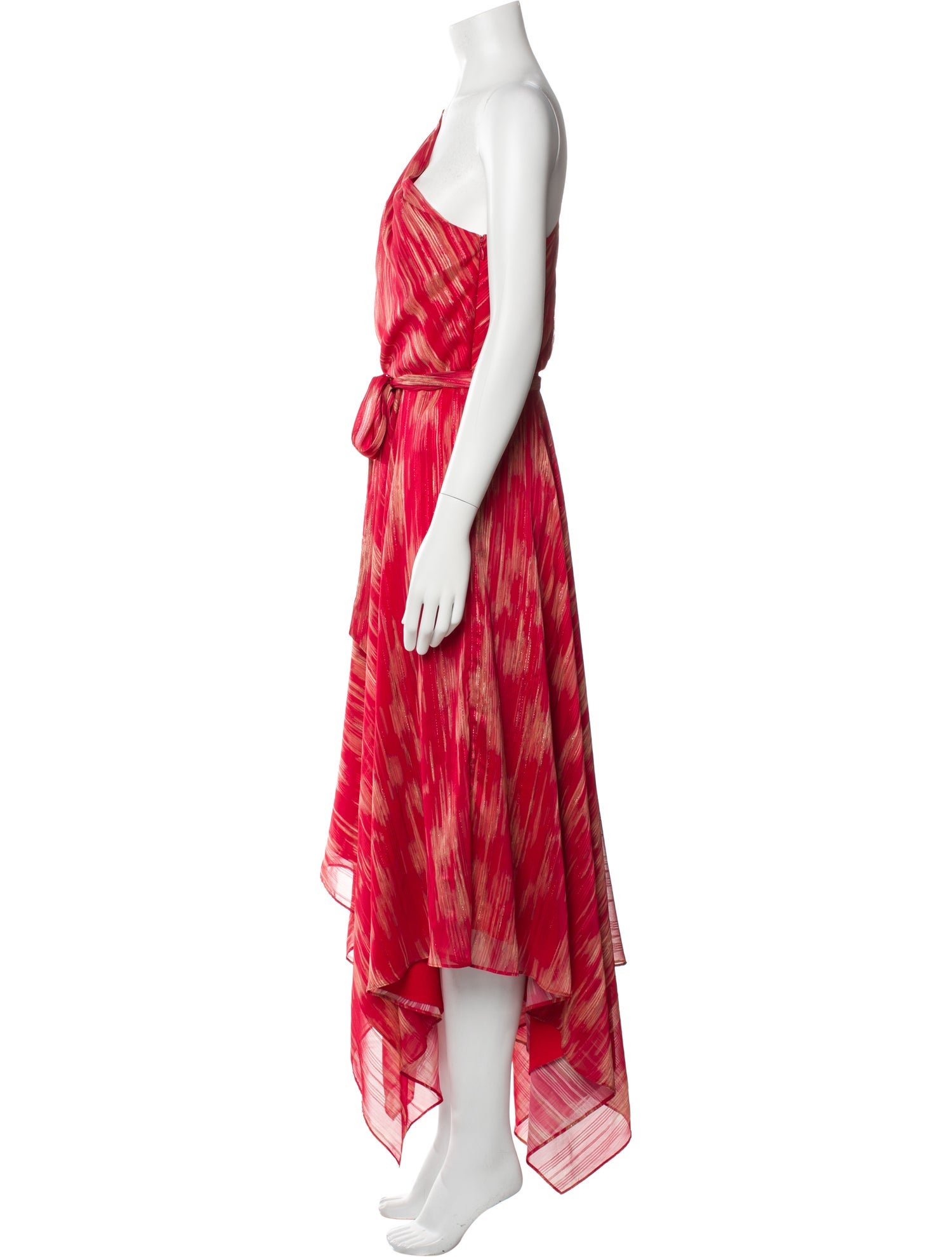 Halston Striped Long Dress