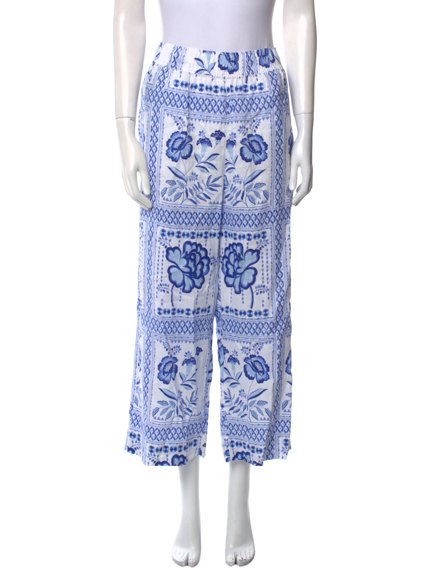 Halston Linen Wide Leg Pants