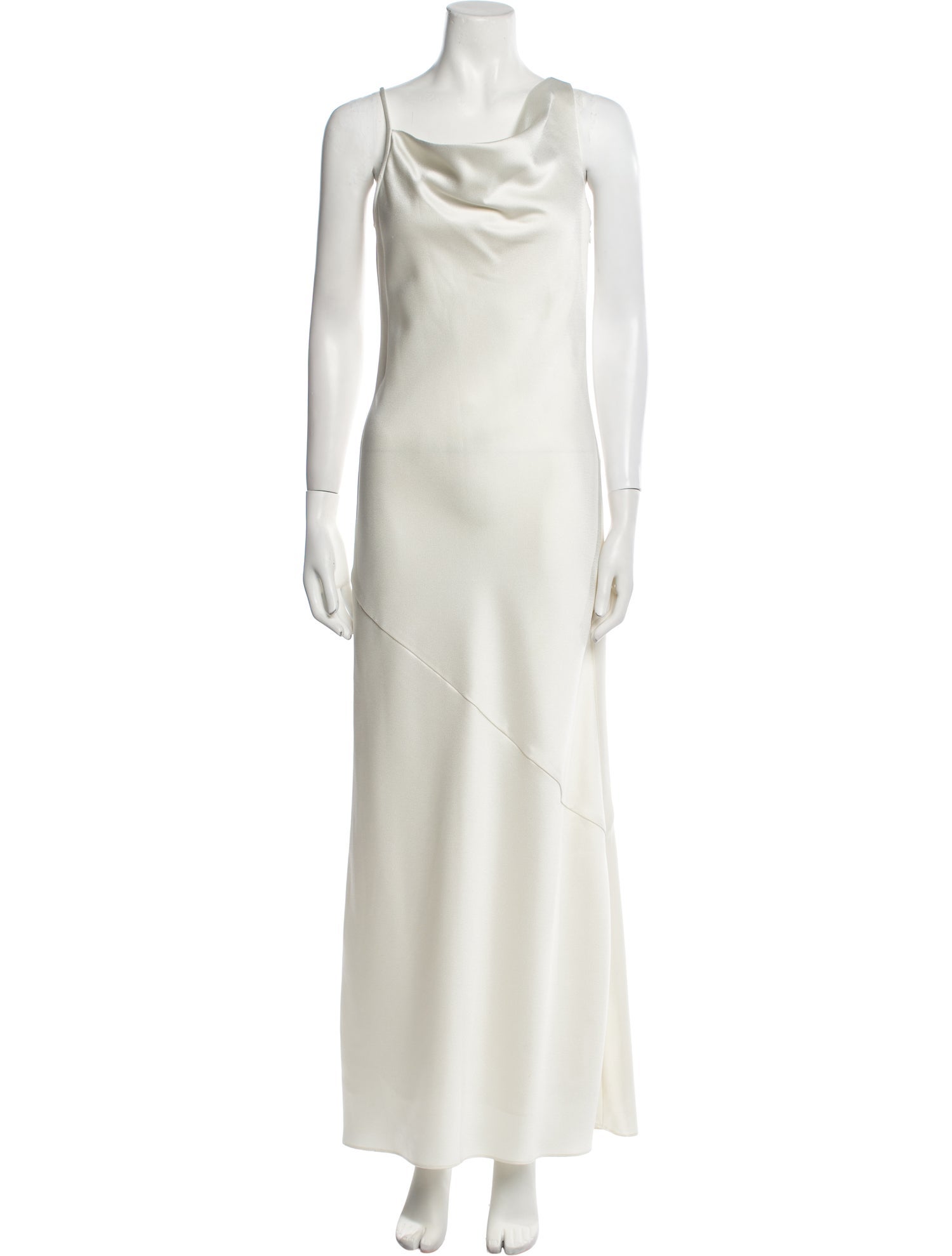 Halston Cowl Neck Long Dress