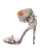 Halston Leather Animal Print Sandals