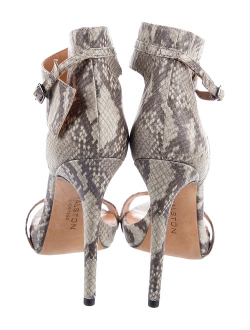 Halston Leather Animal Print Sandals