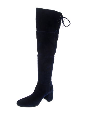 Halston Velvet Lace-Up Boots