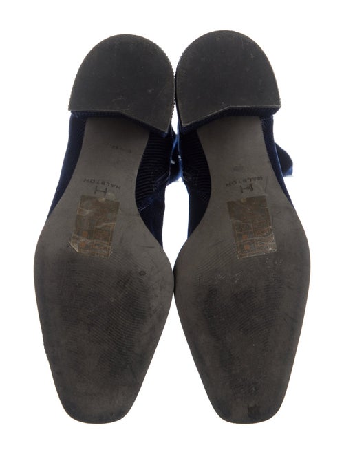 Halston Velvet Lace-Up Boots