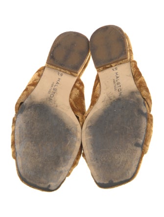 Halston Velvet Mules