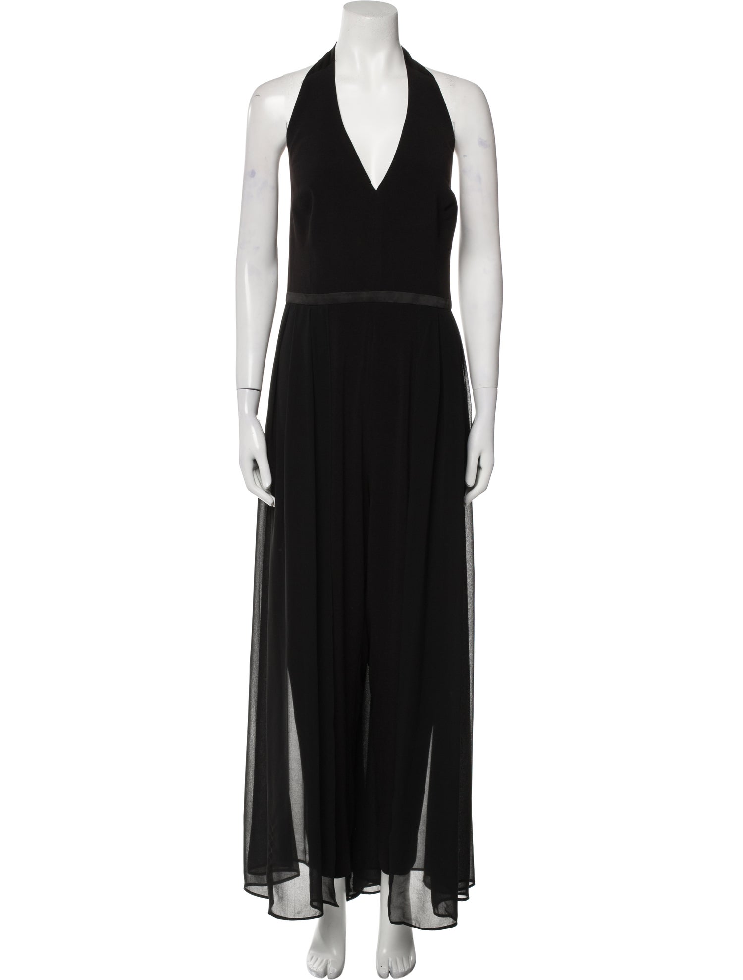 Halston Plunge Neckline Jumpsuit