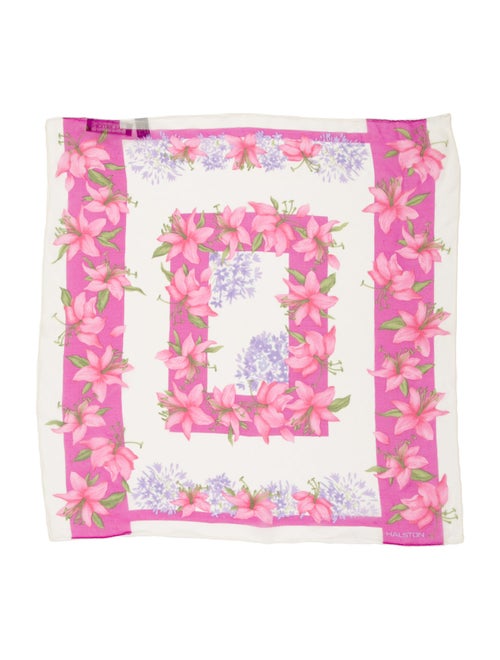 Halston Silk Floral Print Scarf