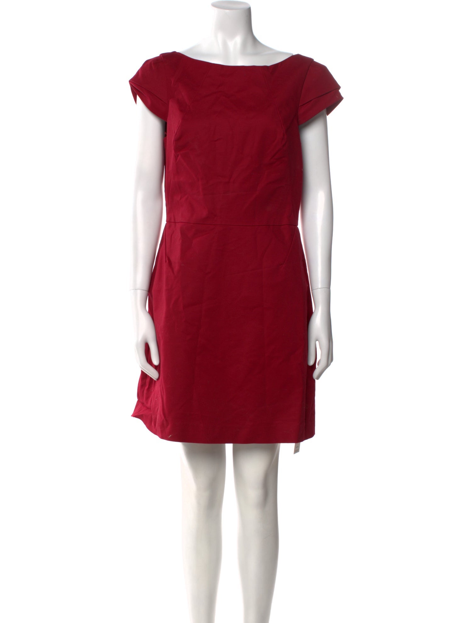 Halston Bateau Neckline Mini Dress