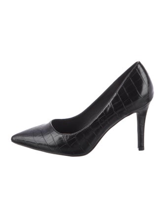 Halston Embossed Leather Pumps
