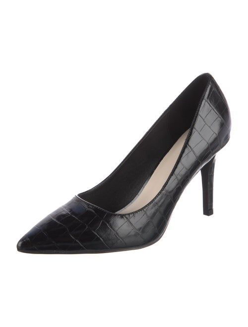 Halston Embossed Leather Pumps