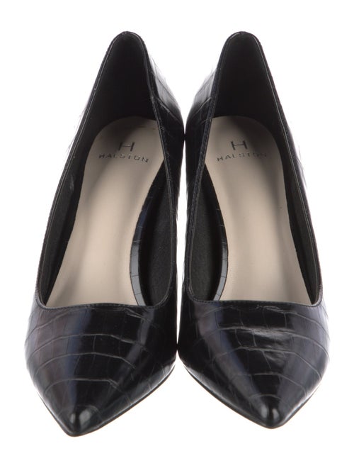 Halston Embossed Leather Pumps