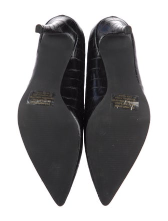 Halston Embossed Leather Pumps