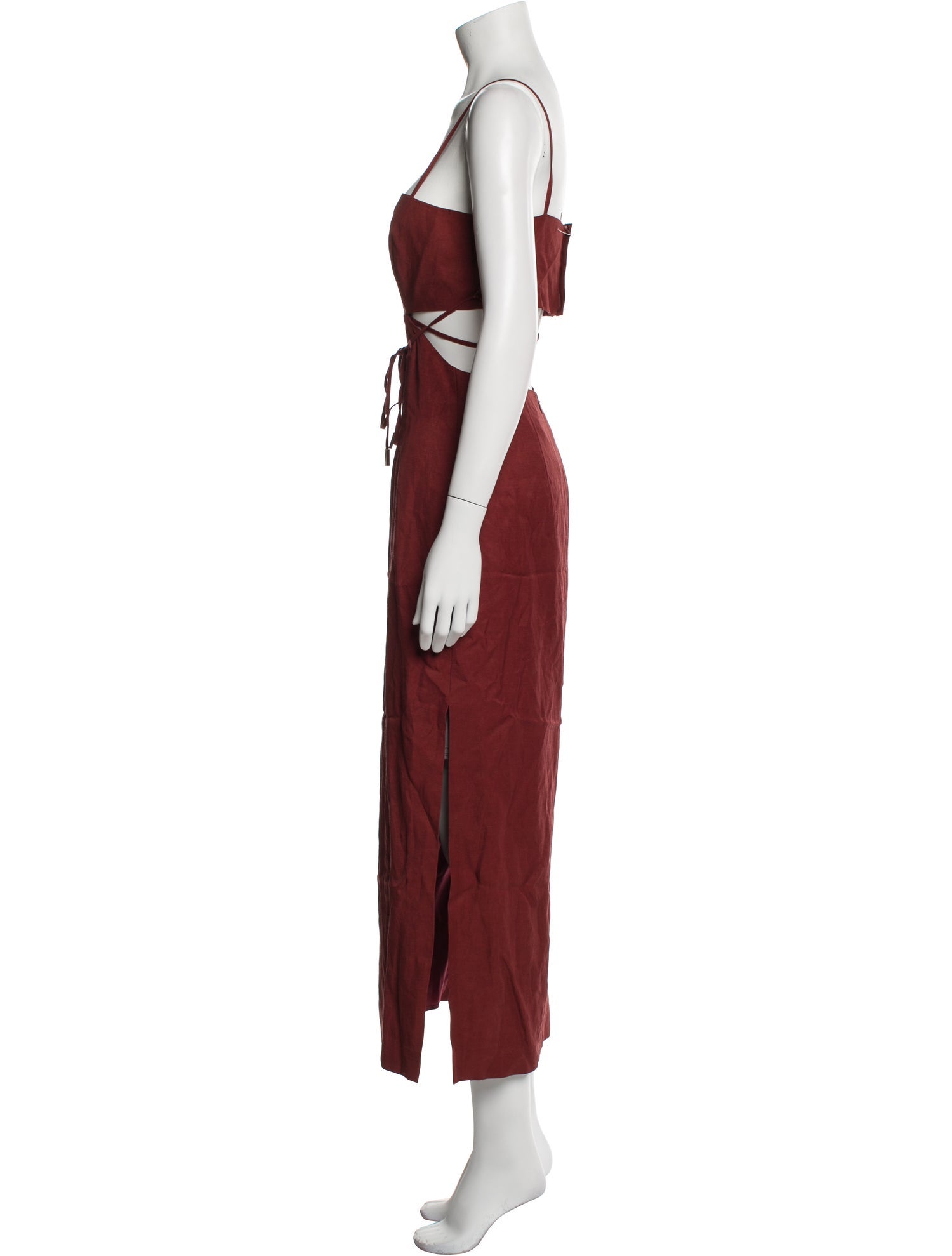 Halston Suede Midi Length Dress