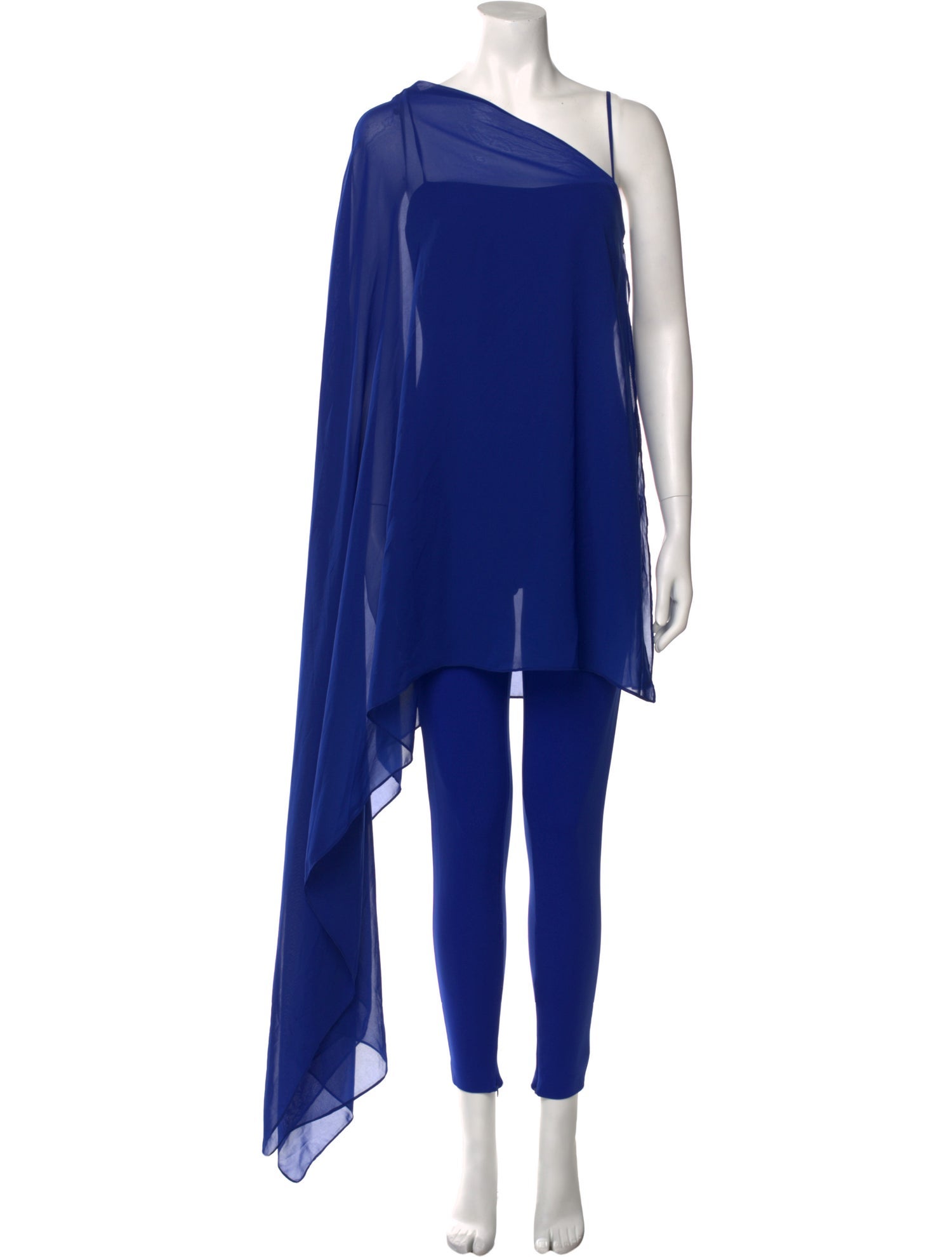 Halston Nylon Asymmetrical Jumpsuit