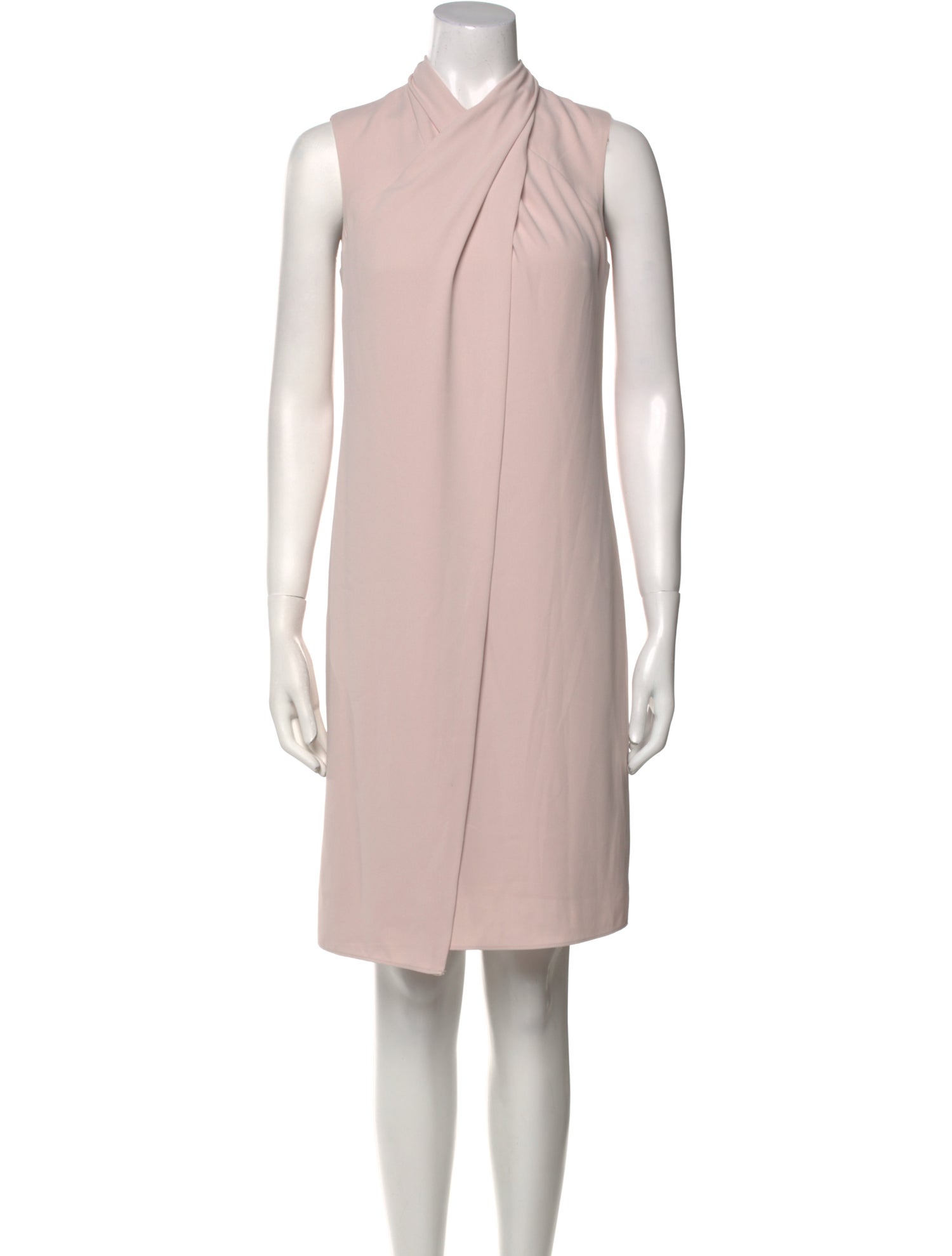 Halston Mock Neck Knee-Length Dress