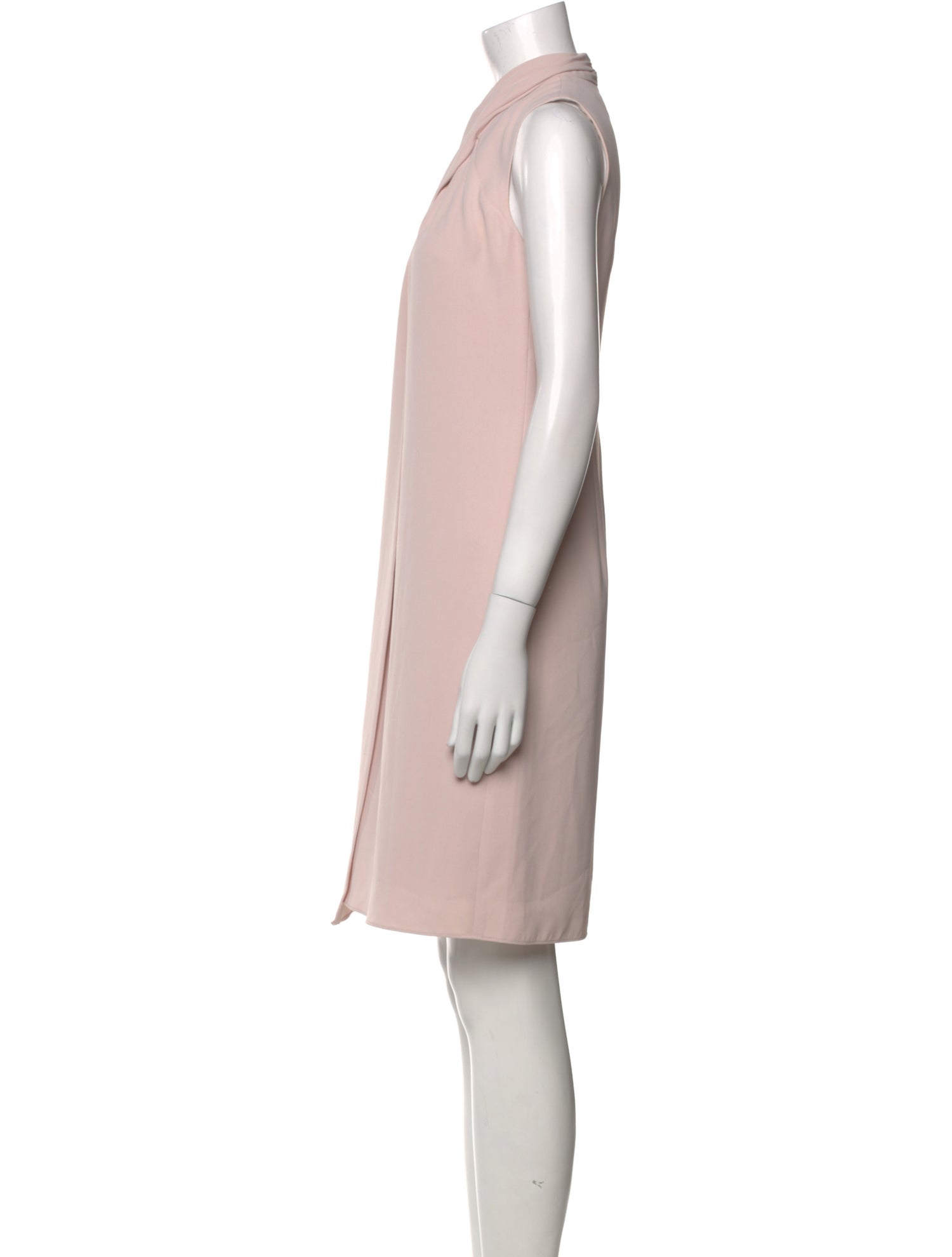 Halston Mock Neck Knee-Length Dress