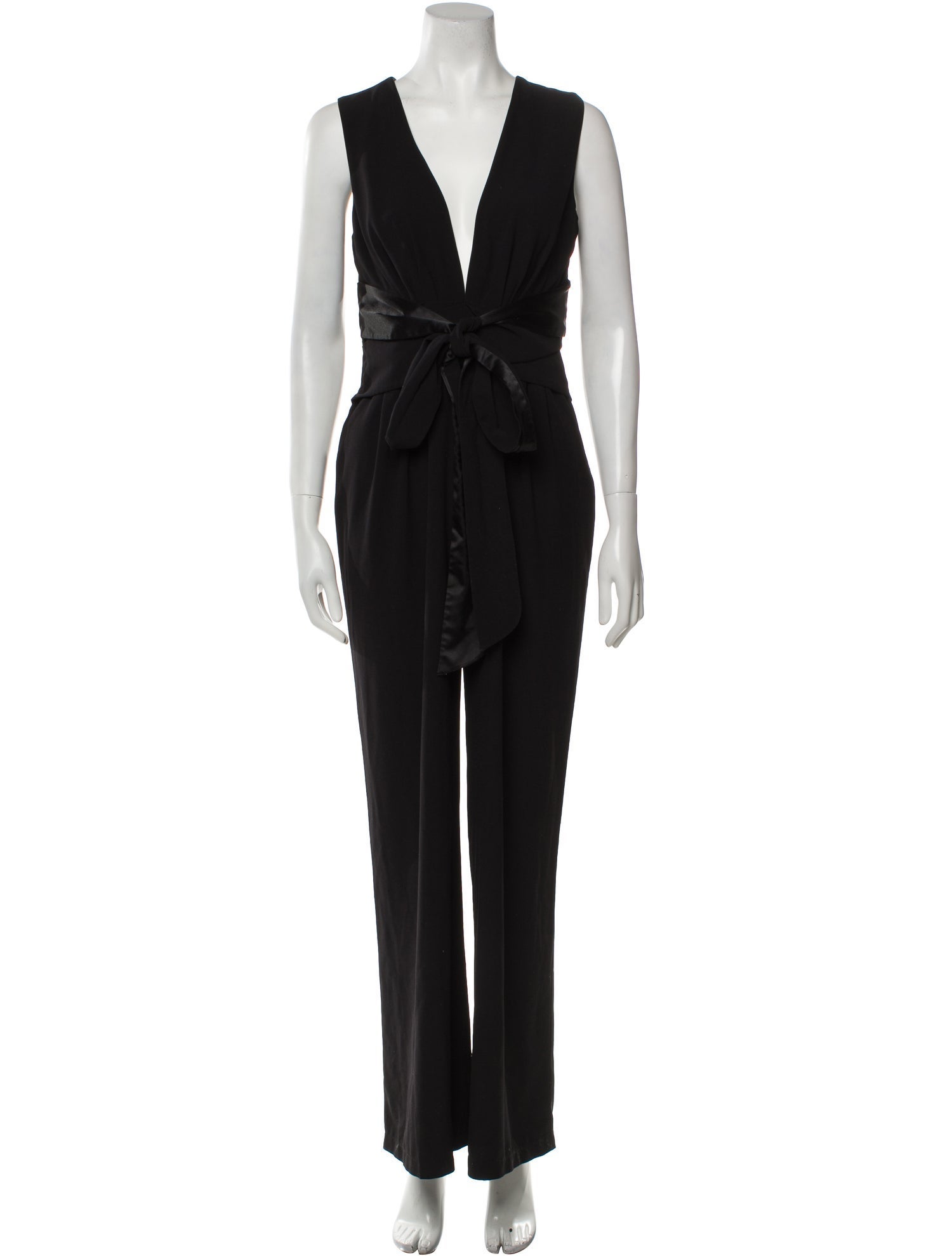 Halston Plunge Neckline Jumpsuit