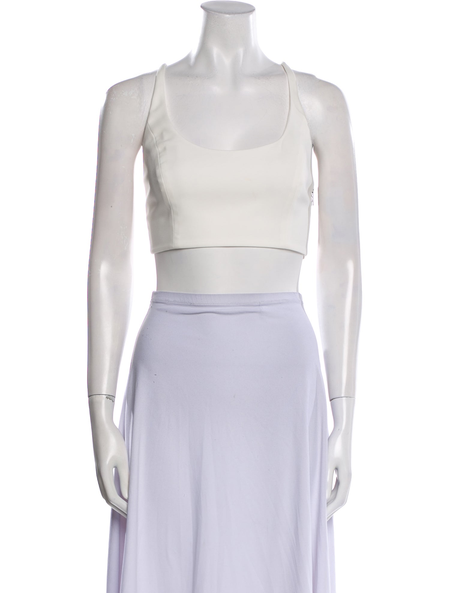 Halston Square Neckline Sleeveless Crop Top