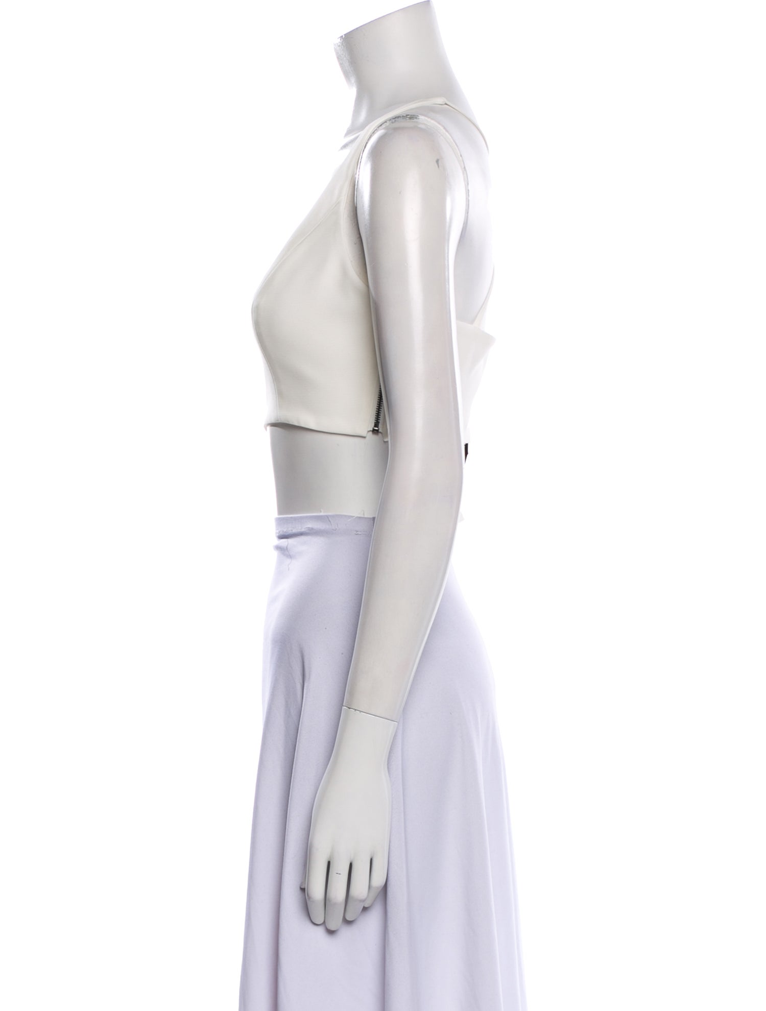 Halston Square Neckline Sleeveless Crop Top