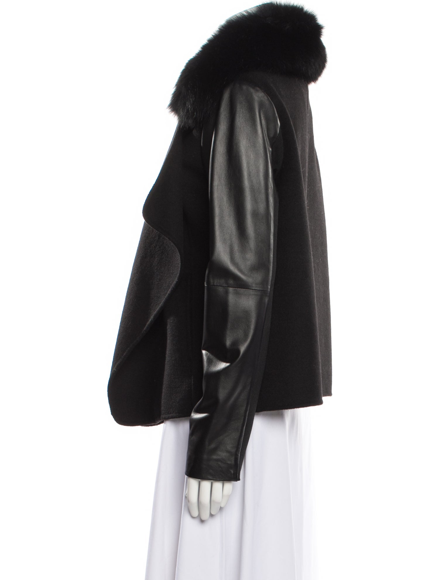 Halston Leather Fur Jacket