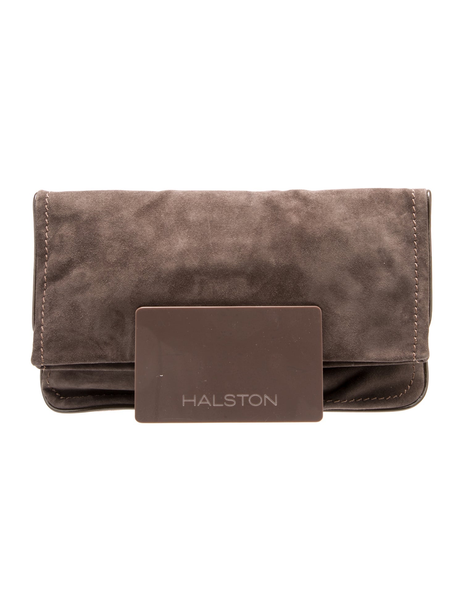 Halston Suede Clutch