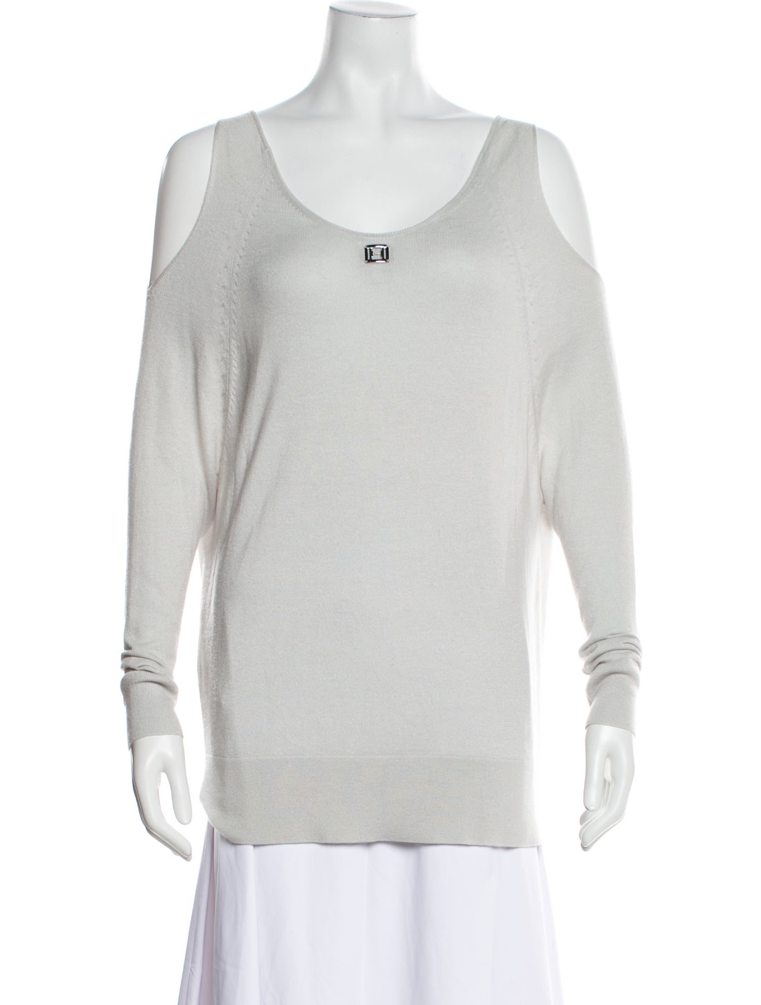 Halston Silk Scoop Neck Sweater