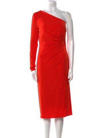 Halston Dresses One-Shoulder Midi Length Dress S