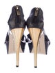 Halston Leather T-Strap Sandals