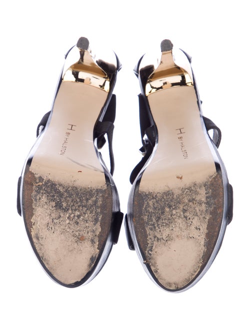 Halston Leather T-Strap Sandals