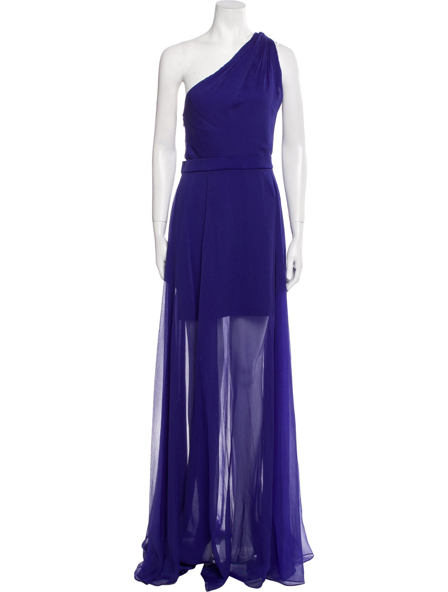 Halston One-Shoulder Long Dress