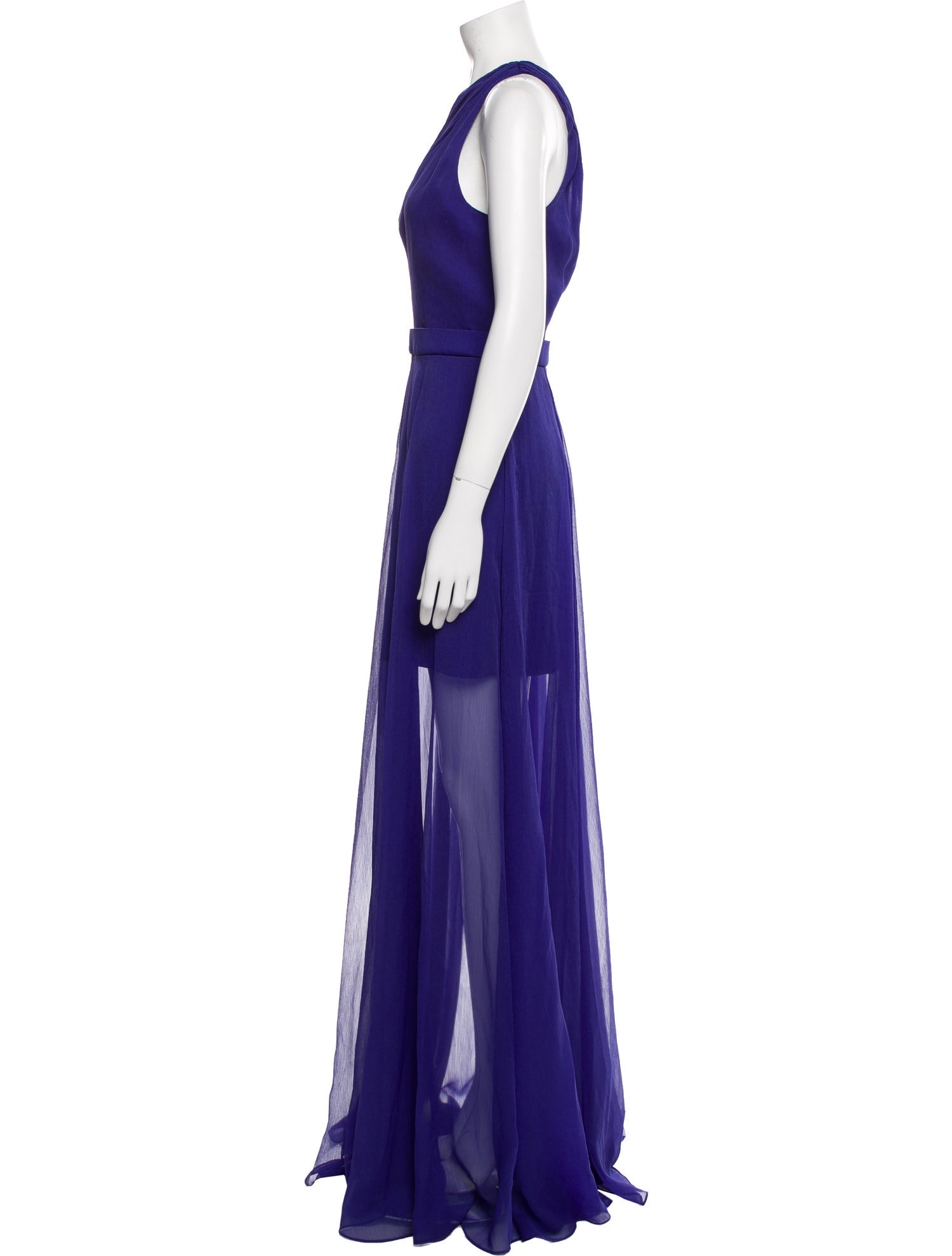 Halston One-Shoulder Long Dress