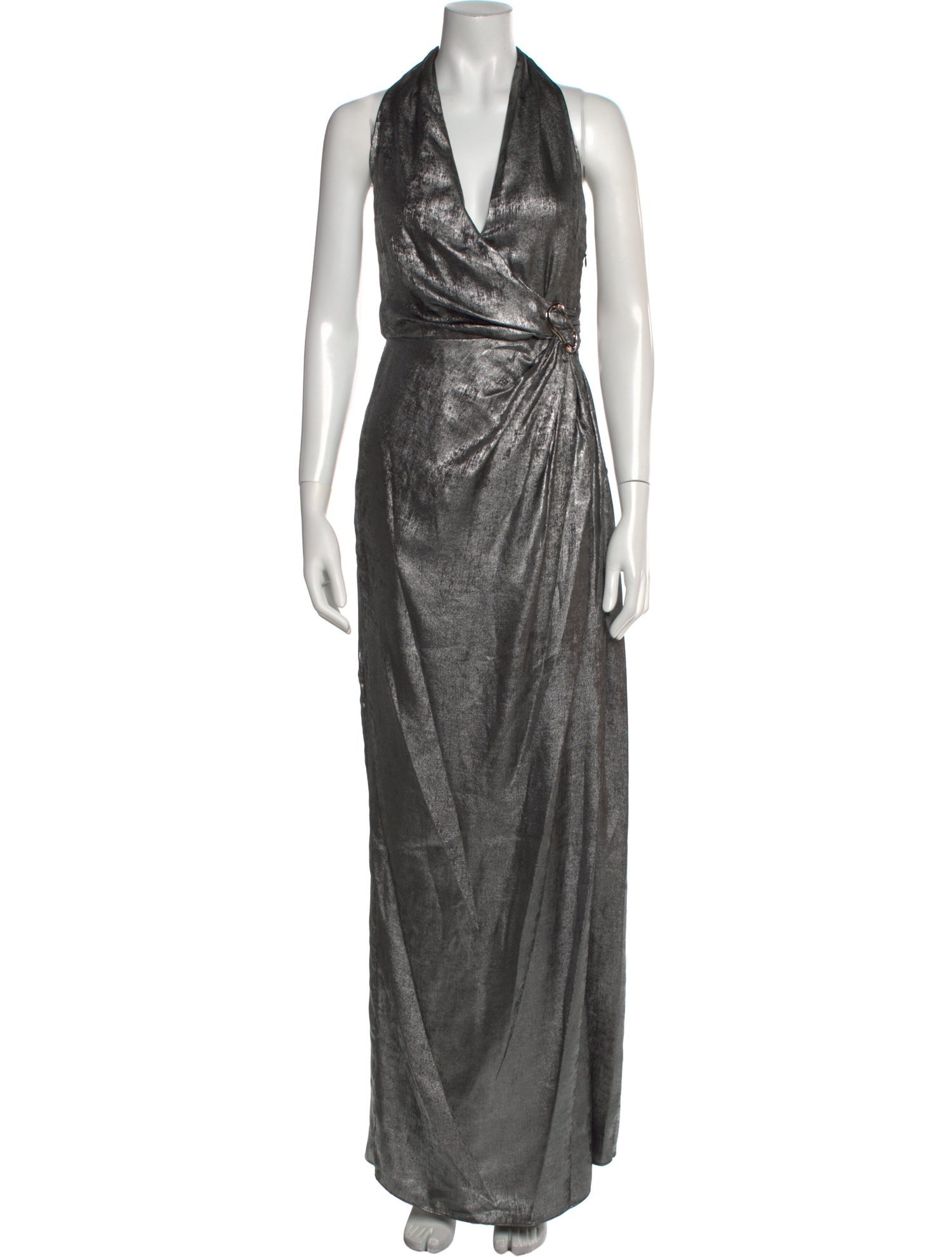 Halston V-Neck Long Dress w/ Tags
