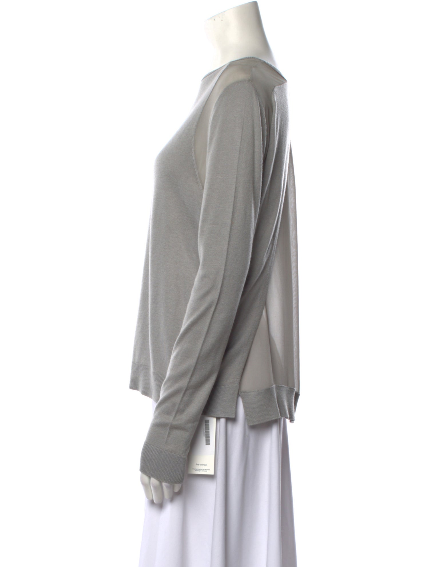 Halston Bateau Neckline Long Sleeve Top