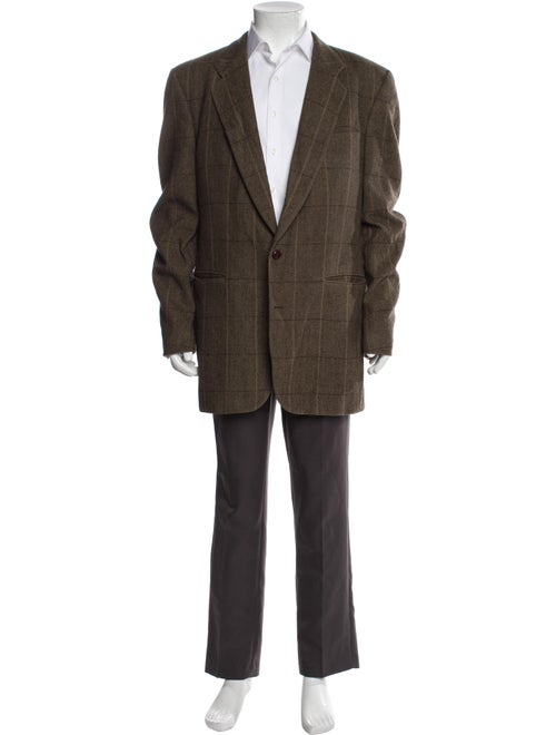 Halston Camel Hair Tweed Pattern Blazer