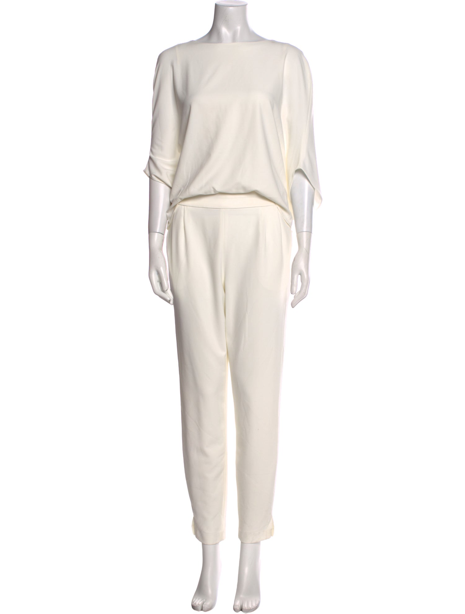 Halston Bateau Neckline Jumpsuit