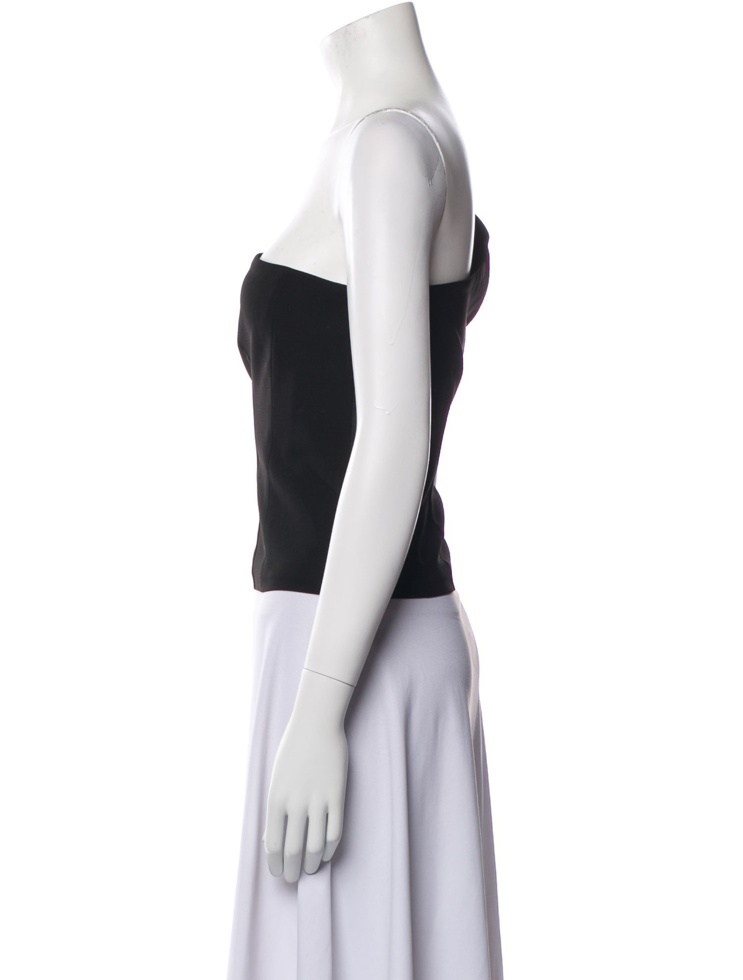 Halston One-Shoulder Short Sleeve Crop Top