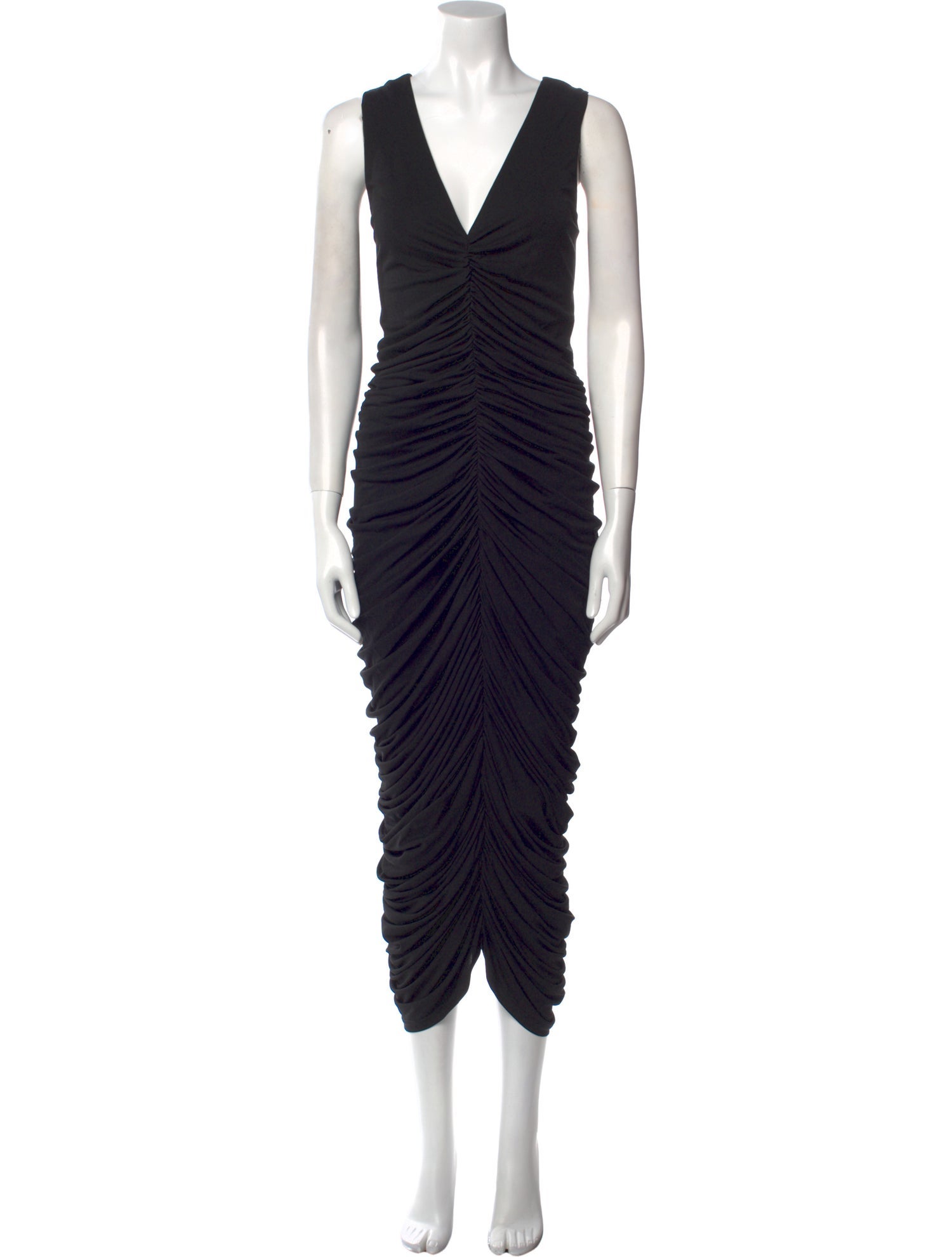 Halston V-Neck Long Dress