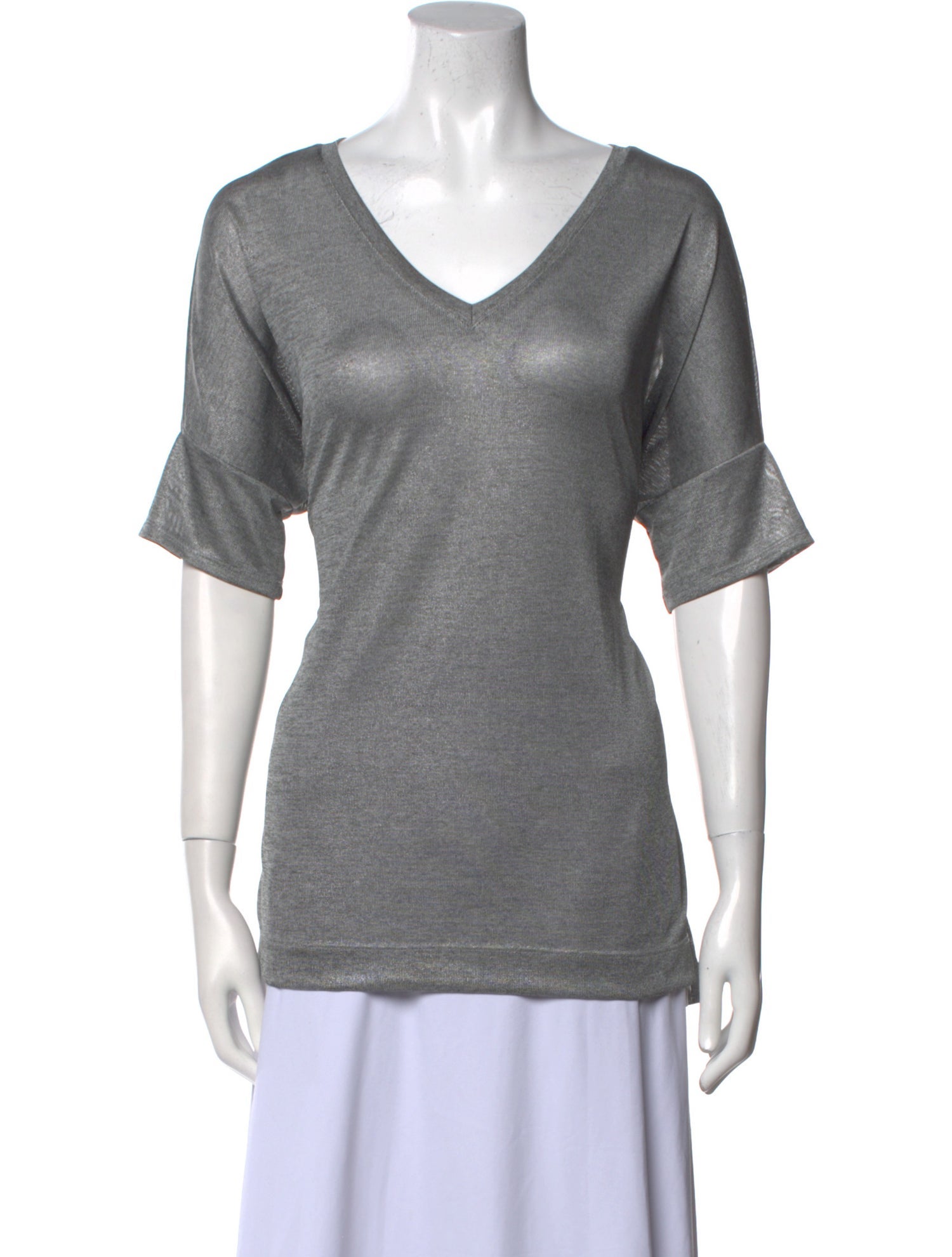Halston V-Neck Short Sleeve T-Shirt