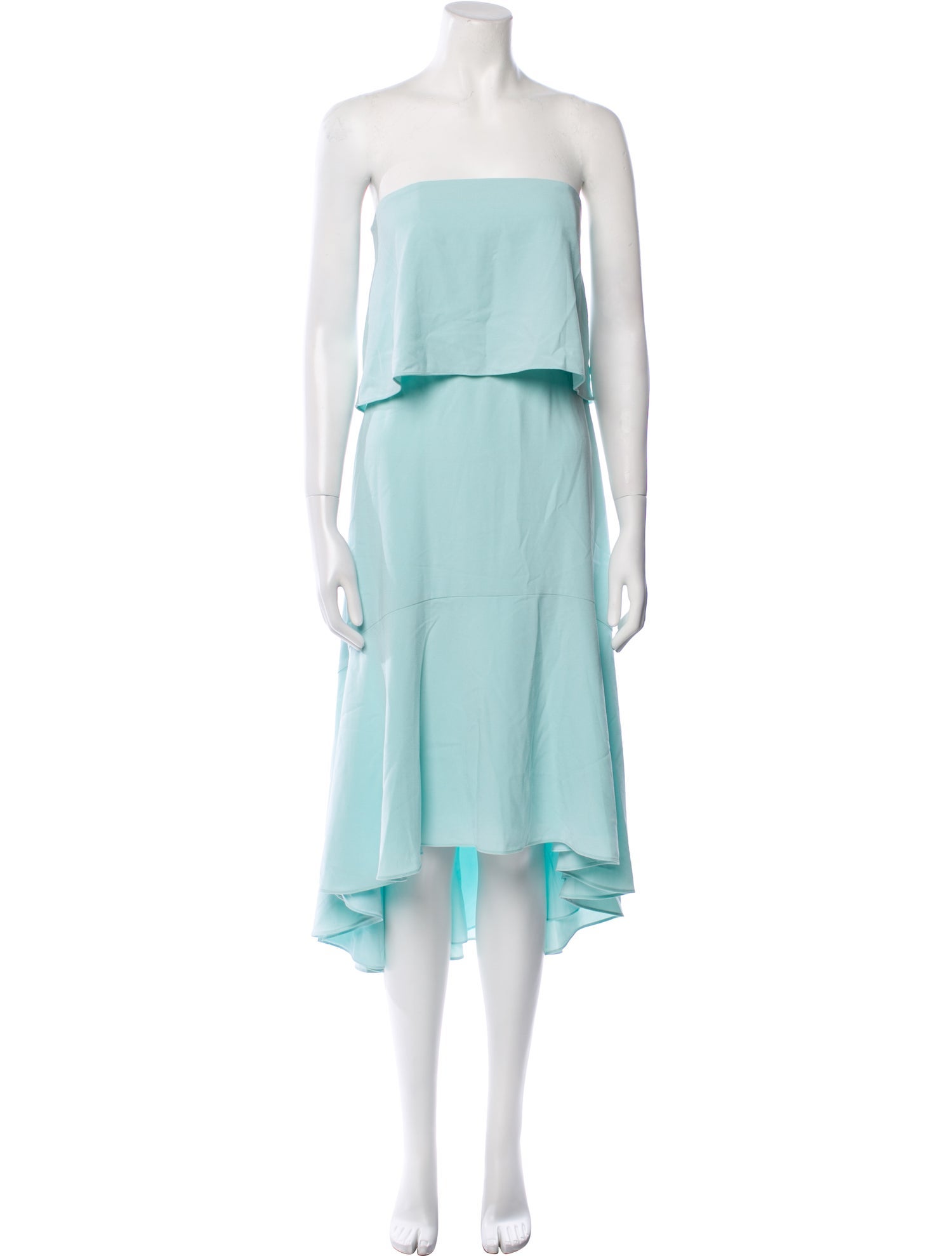 Halston Strapless Midi Length Dress