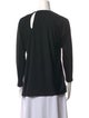 Halston Crew Neck Three-Quarter Sleeve Top