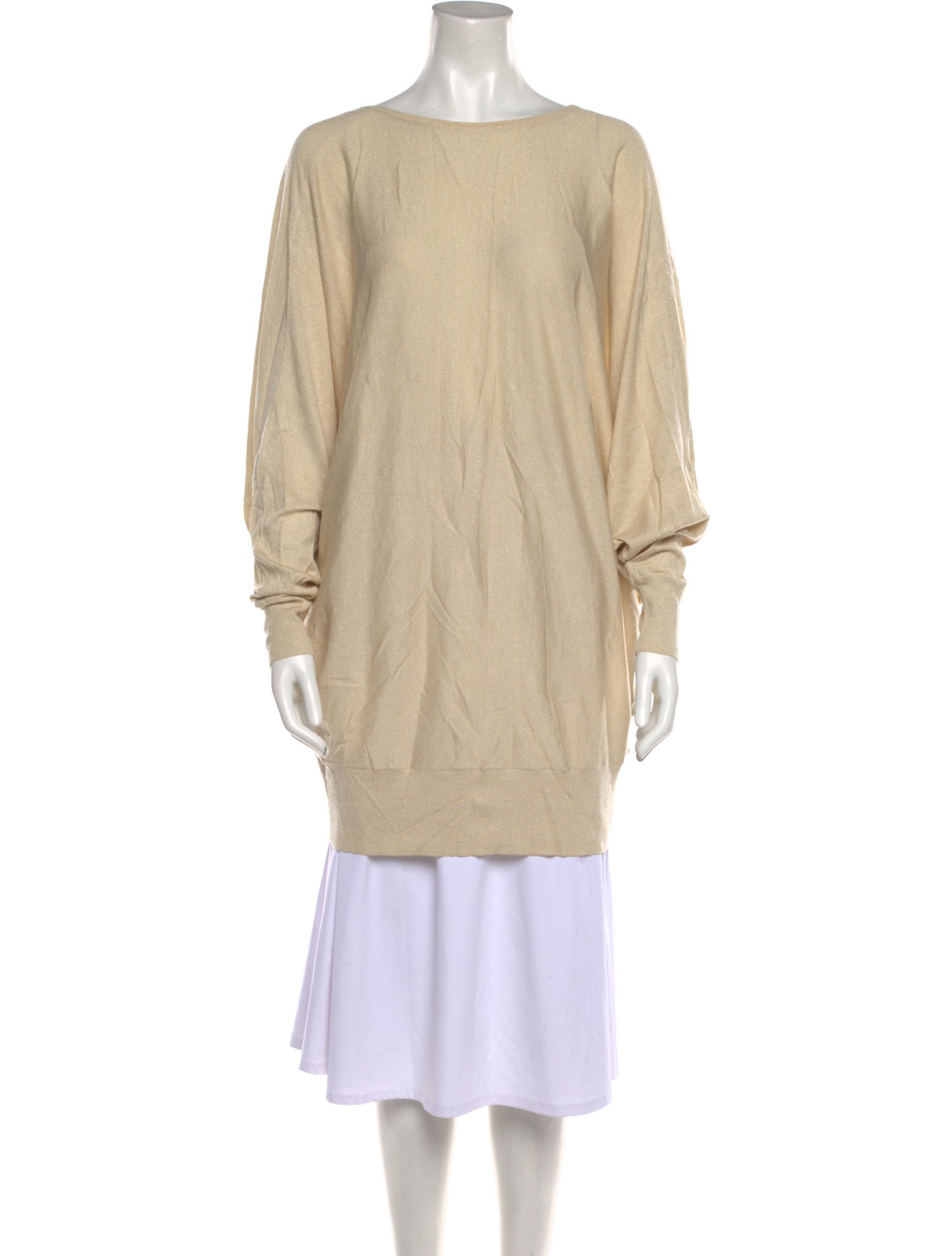 Halston Cashmere Bateau Neckline Tunic w/ Tags