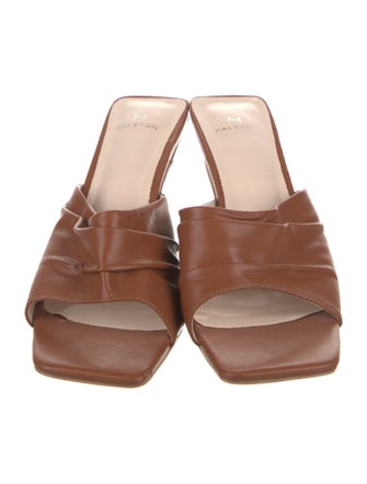 Halston Leather Slides