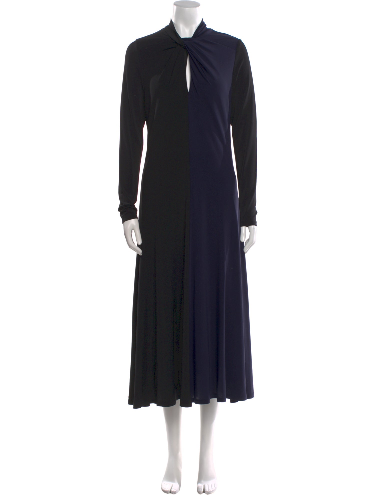 Halston Mock Neck Long Dress