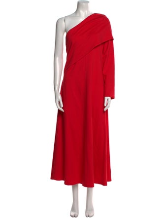Halston One-Shoulder Long Dress