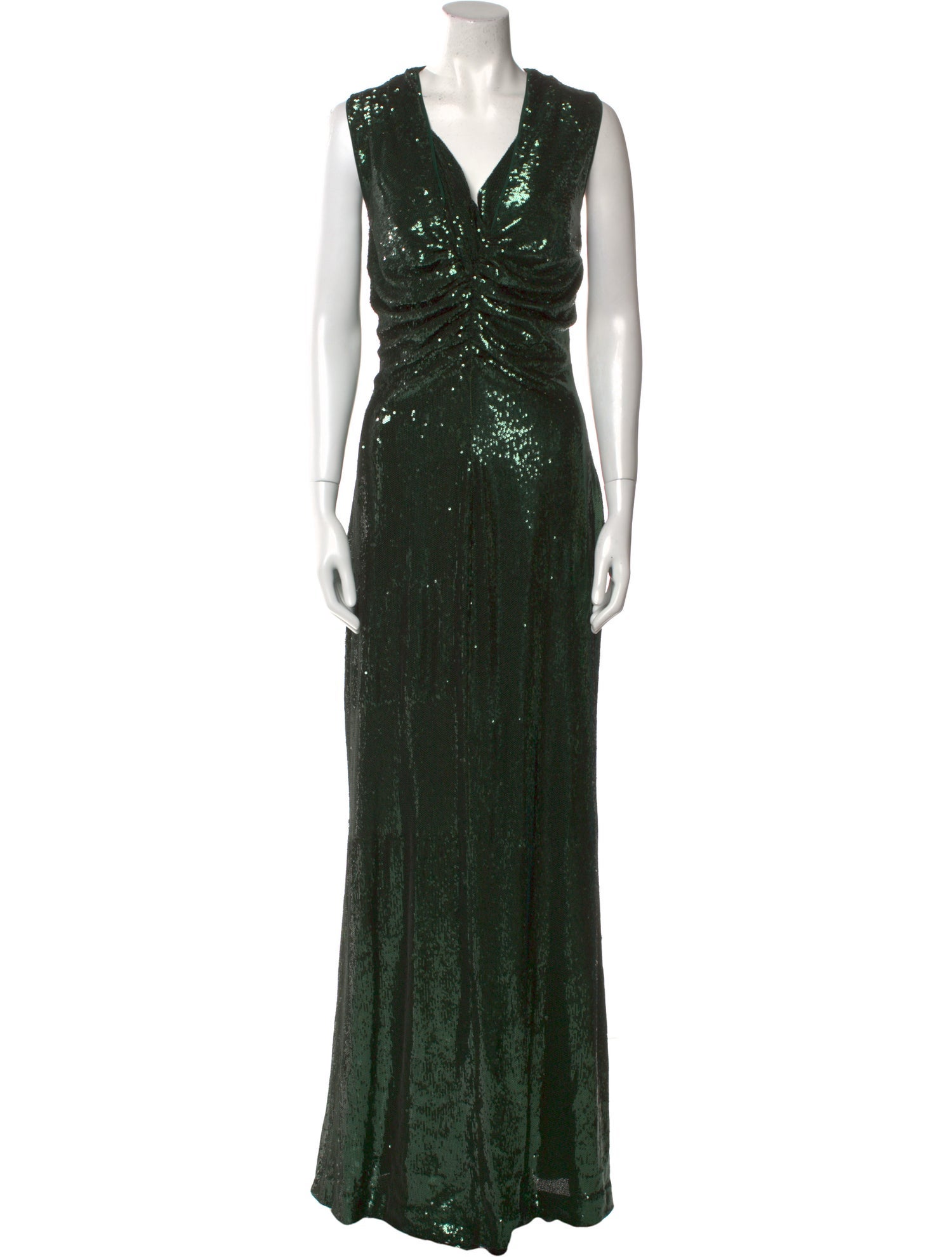 Halston V-Neck Long Dress