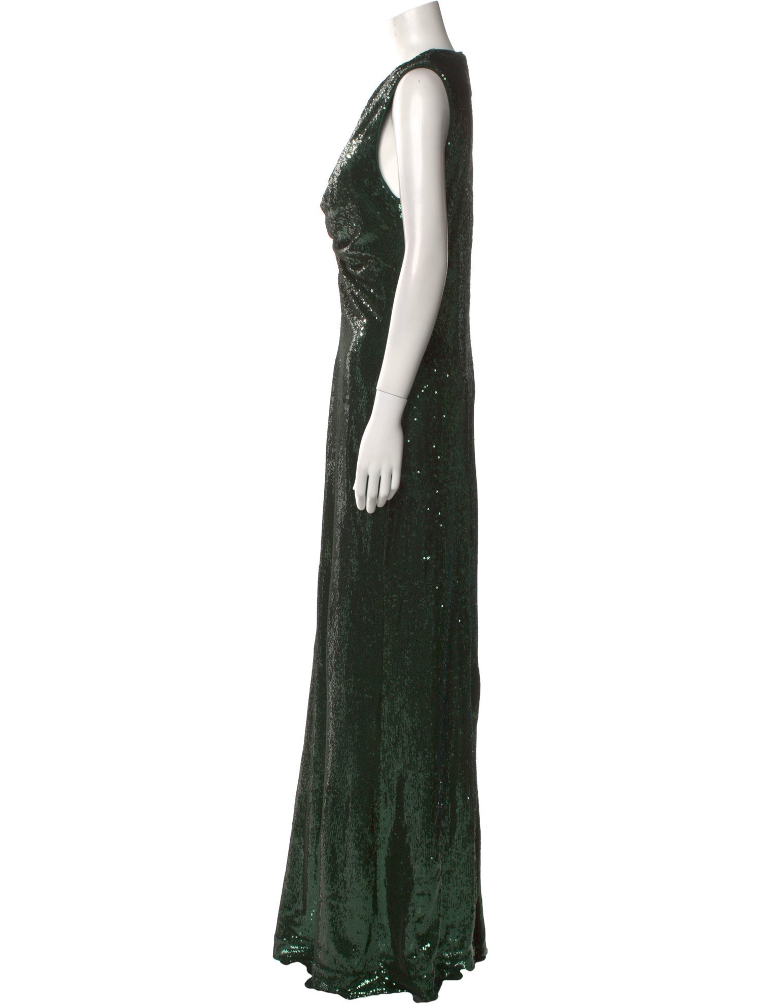 Halston V-Neck Long Dress